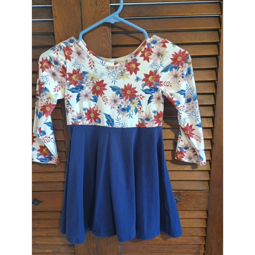 Marie Nicole Floral Themed Dress Size XL 5 Years Soft Multi Color Fall Flowers